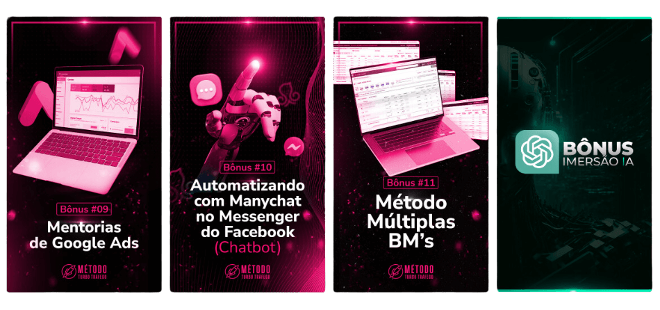 módulos e bônus do treinamento Método Turbo Tráfego 